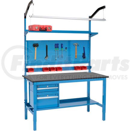 319336BL by GLOBAL INDUSTRIAL - Global Industrial&#153; 72 x 30 Production Workbench - Phenolic Safety Edge Complete Bench - Blue