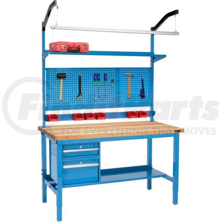 319322BL by GLOBAL INDUSTRIAL - Global Industrial&#153; 60"W x 36"D Production Workbench - Birch Square Edge Complete Bench - Blue