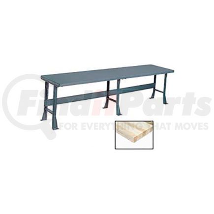 500369 by GLOBAL INDUSTRIAL - Global Industrial&#153; 120"W x 36"D Production Workbench - Maple Block Square Edge Top, 3 Legs Gray