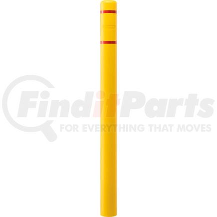 708407YR by GLOBAL INDUSTRIAL - Global Industrial&#8482; Bollard Post Sleeve, 4" D x 64" H, Yellow With Red Tape, HDPE