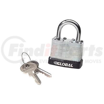 443231 by GLOBAL INDUSTRIAL - Global Industrial&#153; General Security Laminated Steel Padlock - Bumper & 2 Keys - Keyed Different