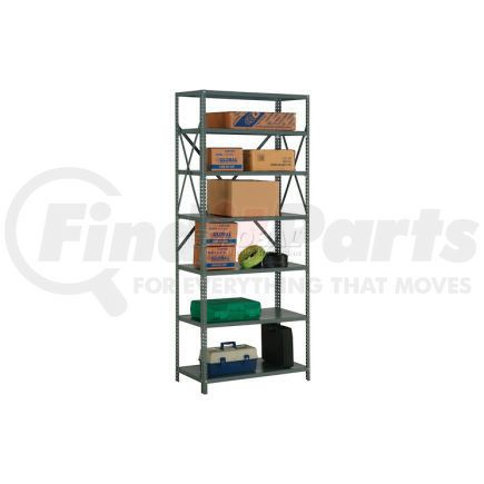 562206A by GLOBAL INDUSTRIAL - Global Industrial&#8482; Steel Shelving 18 Ga 36"Wx12"Dx85"H Open Clip Style 7 Shelf