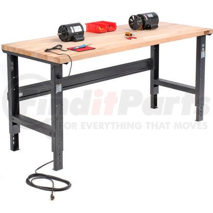 183169BK by GLOBAL INDUSTRIAL - Global Industrial&#153; 72x36 Adjustable Height Workbench C-Channel Leg - Maple Square Edge - Black