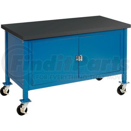 249211BL by GLOBAL INDUSTRIAL - Global Industrial&#153; 60 x 30 Mobile Workbench - Security Cabinet, Phenolic Resin Safety Edge Blue