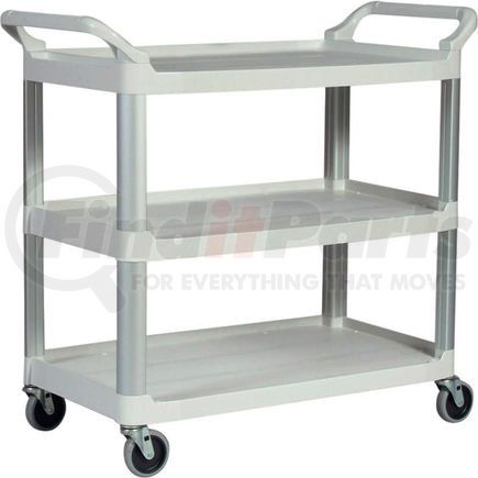 FG409100OWHT by RUBBERMAID - Rubbermaid&#174; Xtra&#153; Service Cart, Aluminum Posts, 3 Shelf, 40-3/4"Lx20"W, White