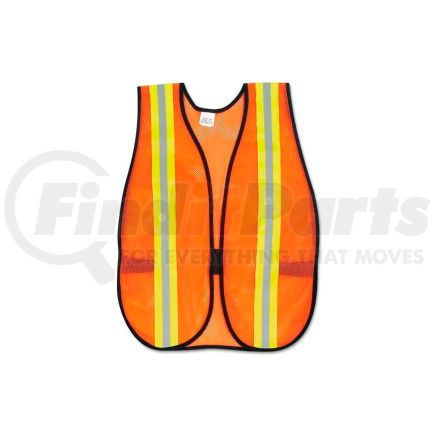 V201R by MCR SAFETY - MCR Safety V201R Orange Safety Vest, 2" Reflective Strips, Polyester, Side Straps, One Size