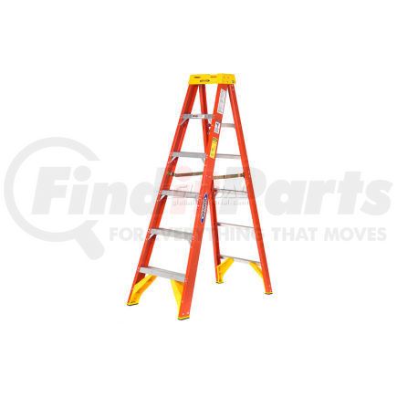6206 by WERNER - Werner 6' Fiberglass Step Ladder w/ Plastic Tool Tray 300 lb. Cap - 6206