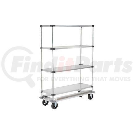 242002 by GLOBAL INDUSTRIAL - Nexel&#174; Galvanized Shelf Truck with Dolly Base 48x24x81 1600 Pound Capacity