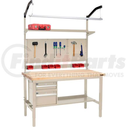 319329TN by GLOBAL INDUSTRIAL - Global Industrial&#153; 72"W x 30"D Production Workbench - Maple Square Edge Complete Bench - Tan