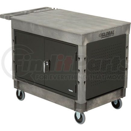 800306 by GLOBAL INDUSTRIAL - Global Industrial&#153; Extra Strength Plastic 2 Flat Shelf Maintenance Cart 44x25-1/2 5" Caster