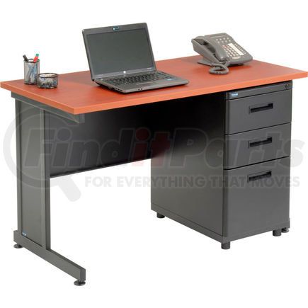 670078CH by GLOBAL INDUSTRIAL - Interion&#174; Office Desk with 3 Drawers - 48" x 24" - Cherry
