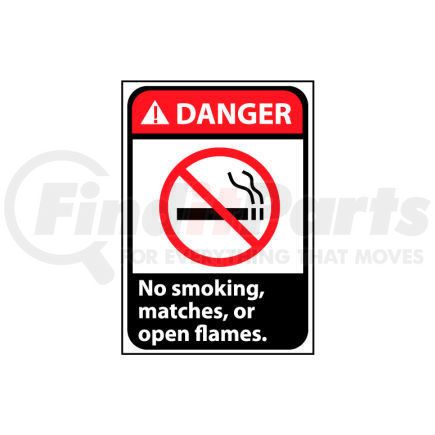 DGA6R by NATIONAL MARKER COMPANY - Danger Sign 10x7 Rigid Plastic - No Smoking, Matches Or Open Flames