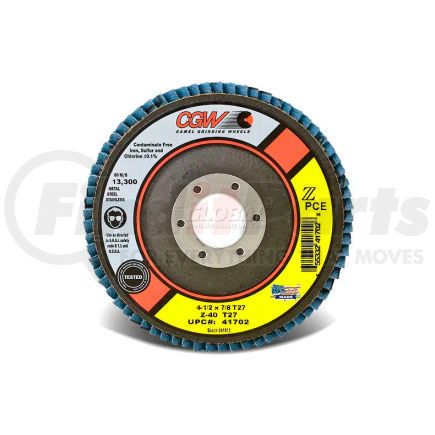 41702 by CGW ABRASIVE - CGW Abrasives 41702 Abrasive Flap Disc 4-1/2" x 7/8" 40 Grit Zirconia