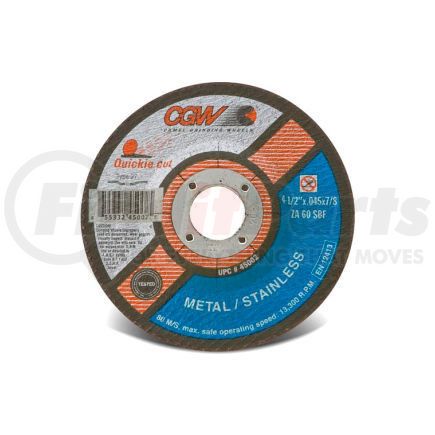 45002 by CGW ABRASIVE - CGW Abrasives 45002 Cut-Off Wheel 4-1/2" x 7/8" 60 Grit Type 27 Zirconia Aluminium Oxide