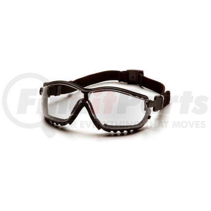 GB1810ST by PYRAMEX SAFETY GLASSES - V2g&#174; Eyewear Clear Anti-Fog Lens , Black Strap/Temples