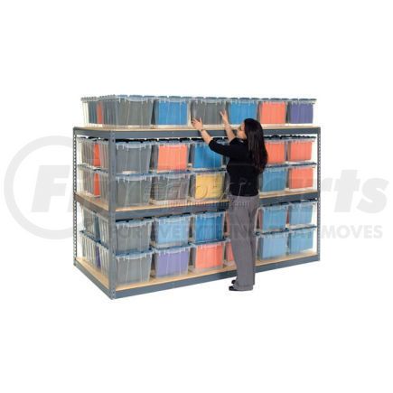 607192GY by GLOBAL INDUSTRIAL - Global Industrial&#8482; Record Storage Rack 48"W x 24"D x 60"H With Polyethylene File Boxes - Gray