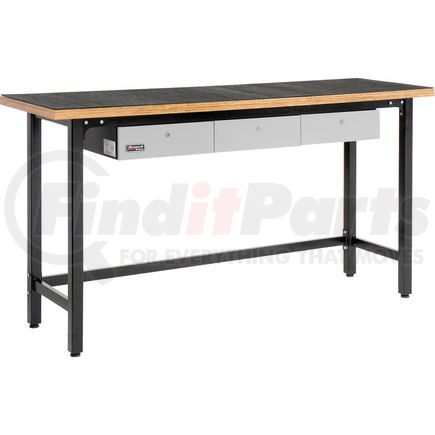GS00579030 by HOMAK - Homak Steel Workbench GS00579030 79" With 3 Drawers & Wood Top