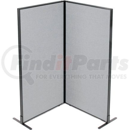 695029GY by GLOBAL INDUSTRIAL - Interion&#174; Freestanding 2-Panel Corner Room Divider, 36-1/4"W x 72"H Panels, Gray