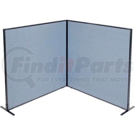 695107BL by GLOBAL INDUSTRIAL - Interion&#174; Freestanding 2-Panel Corner Room Divider, 60-1/4"W x 60"H Panels, Blue