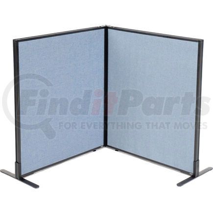 695027BL by GLOBAL INDUSTRIAL - Interion&#174; Freestanding 2-Panel Corner Room Divider, 36-1/4"W x 42"H Panels, Blue