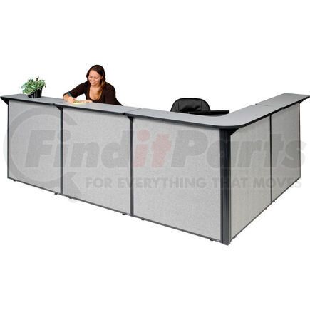 249011GG by GLOBAL INDUSTRIAL - Interion&#174; L-Shaped Reception Station, 116"W x 80"D x 44"H, Gray Counter, Gray Panel