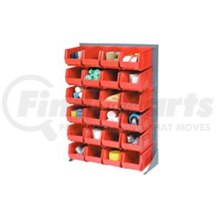 550162RD by GLOBAL INDUSTRIAL - Global Industrial&#153; Singled Sided Louvered Bin Rack 35 x 15 x 50 - 24 Red Premium Stacking Bins