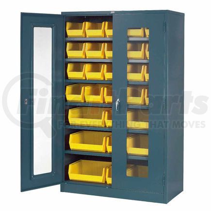 239386 by GLOBAL INDUSTRIAL - Global Industrial&#153; Locking Storage Cabinet Clear Door 48x24x78, 29 YL Bin, 6 Shelf Unassembled