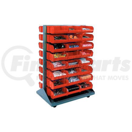 550176RD by GLOBAL INDUSTRIAL - Global Industrial&#153; Mobile Double Sided Floor Rack - 48 Red Stacking Bins 36 x 54