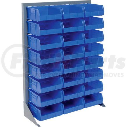 550162BL by GLOBAL INDUSTRIAL - Global Industrial&#153; Singled Sided Louvered Bin Rack 35 x 15 x 50 - 24 Blue Premium Stacking Bins
