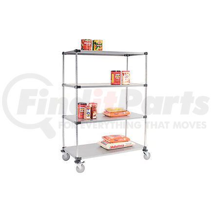 489049B by GLOBAL INDUSTRIAL - Nexel&#174; Galvanized Shelf Truck 72x24x69 1200 Pound Capacity With Brakes