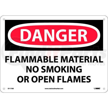 D117AB by NATIONAL MARKER COMPANY - Signs With Safety Message Legend-Danger Flammable Material