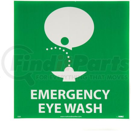 S50P by NATIONAL MARKER COMPANY - Graphic Facility Signs - Emergency Eye Wash - Vinyl 7x7