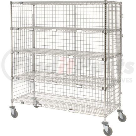 800382 by GLOBAL INDUSTRIAL - Nexel&#174; Enclosed Wire Exchange Truck 5 Wire Shelves 800 Lb. Cap.36x18x69