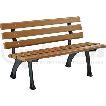 240125TN by GLOBAL INDUSTRIAL - Global Industrial&#153; Plastic Park Bench With Backrest, 4'L, Tan