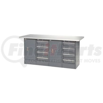 253772 by GLOBAL INDUSTRIAL - Global Industrial&#153; 72"W x 24"D Plastic Top 8 Drawer/2 Cabinet Workbench