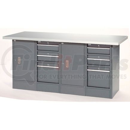 239169 by GLOBAL INDUSTRIAL - Global Industrial&#153; 72"W x 30"D Plastic Top 6 Drawer/2 Cabinet Workbench