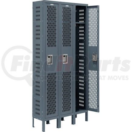 493244GY by GLOBAL INDUSTRIAL - Global Industrial&#153; Infinity&#174; Single Tier 3 Dr Ventilated Locker, 12"Wx12"Dx72"H, Assembled