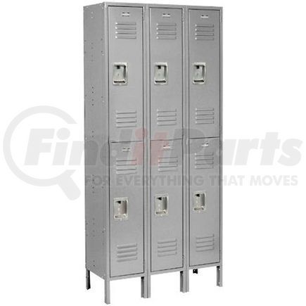 968265GY by GLOBAL INDUSTRIAL - Global Industrial&#153; Infinity&#174; Double Tier 6 Door Locker, 12"Wx12"Dx36"H, Gray, Assembled