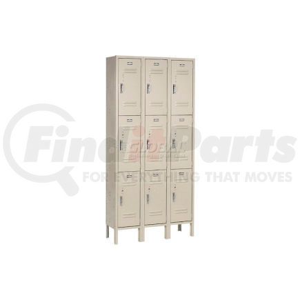 238234TN by GLOBAL INDUSTRIAL - Global Industrial&#153; Paramount&#174; Triple Tier 9 Door Locker, 12"Wx15"Dx24"H, Tan, Assembled