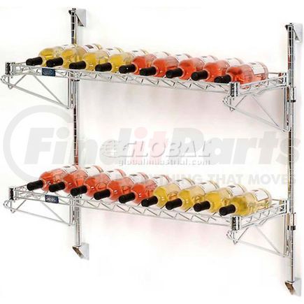 797153 by GLOBAL INDUSTRIAL - Wine Bottle Rack - Wall Mount 18 Bottle 36" x 14" x 34"