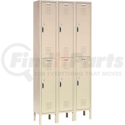 652177TN by GLOBAL INDUSTRIAL - Global Industrial&#153; Paramount&#174; Double Tier 6 Door Locker, 12"Wx15"Dx36"H, Tan, Assembled