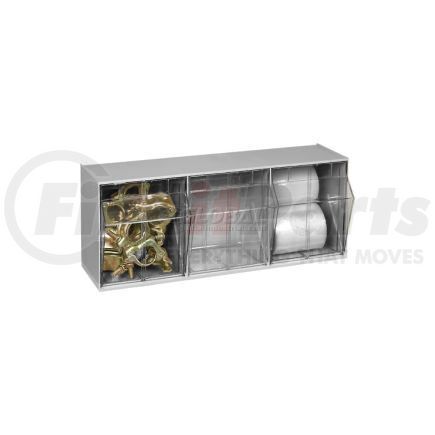 QTB303GY by QUANTUM STORAGE SYSTEMS - Quantum Tip Out Storage Bin QTB303 - 3 Compartments Gray