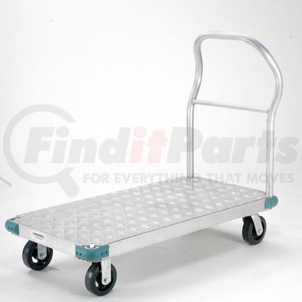 241592 by GLOBAL INDUSTRIAL - Global Industrial&#153; Aluminum Diamond Deck Platform Truck 56x42 2000 Lb. Cap. 6" Rubber Casters