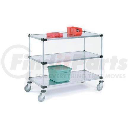 188890 by GLOBAL INDUSTRIAL - Nexel&#174; Adjustable Solid Galvanized Shelf Cart 72x18 3 Shelves 800 Lb. Cap