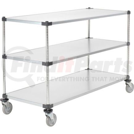 188893 by GLOBAL INDUSTRIAL - Nexel&#174; Adjustable Solid Galvanized Shelf Cart 60x24 3 Shelves 800 Lb. Cap