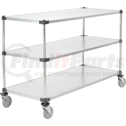 188893 by GLOBAL INDUSTRIAL - Nexel® Adjustable Solid Galvanized Shelf Cart 60x24 3 Shelves 800 Lb. Cap