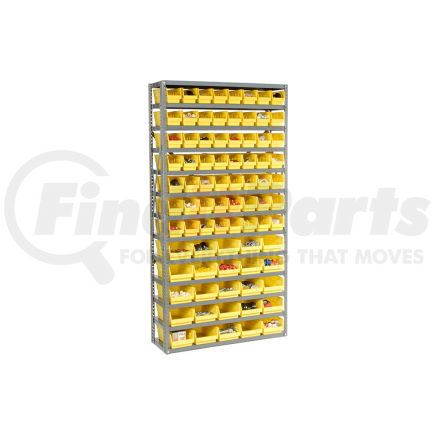 603442YL by GLOBAL INDUSTRIAL - Global Industrial&#153; Steel Shelving - Total 81 4"H Plastic Shelf Bins Yellow, 36x12x72-13 Shelves