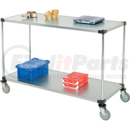 188885 by GLOBAL INDUSTRIAL - Nexel&#174; Adjustable Solid Galvanized Shelf Cart 60x24 2 Shelves 800 Lb. Cap