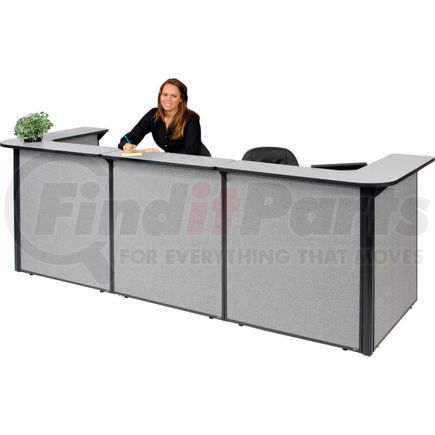 249010GG by GLOBAL INDUSTRIAL - Interion&#174; U-Shaped Reception Station, 124"W x 44"D x 44"H, Gray Counter, Gray Panel