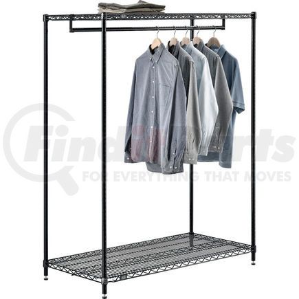 184448B by GLOBAL INDUSTRIAL - Free Standing Clothes Rack - 2 Shelf - 48"W x 24"D x 63"H